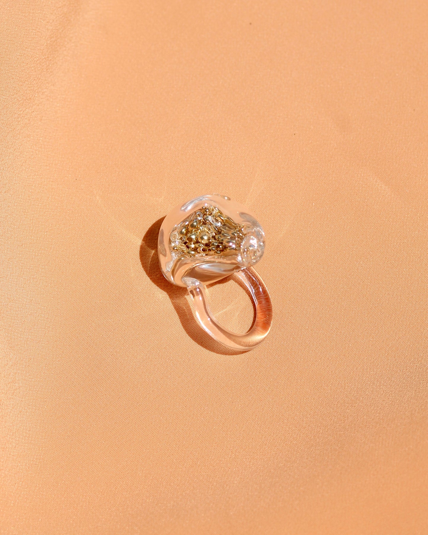 ENCAPSULATED GOLD PEARLS RING