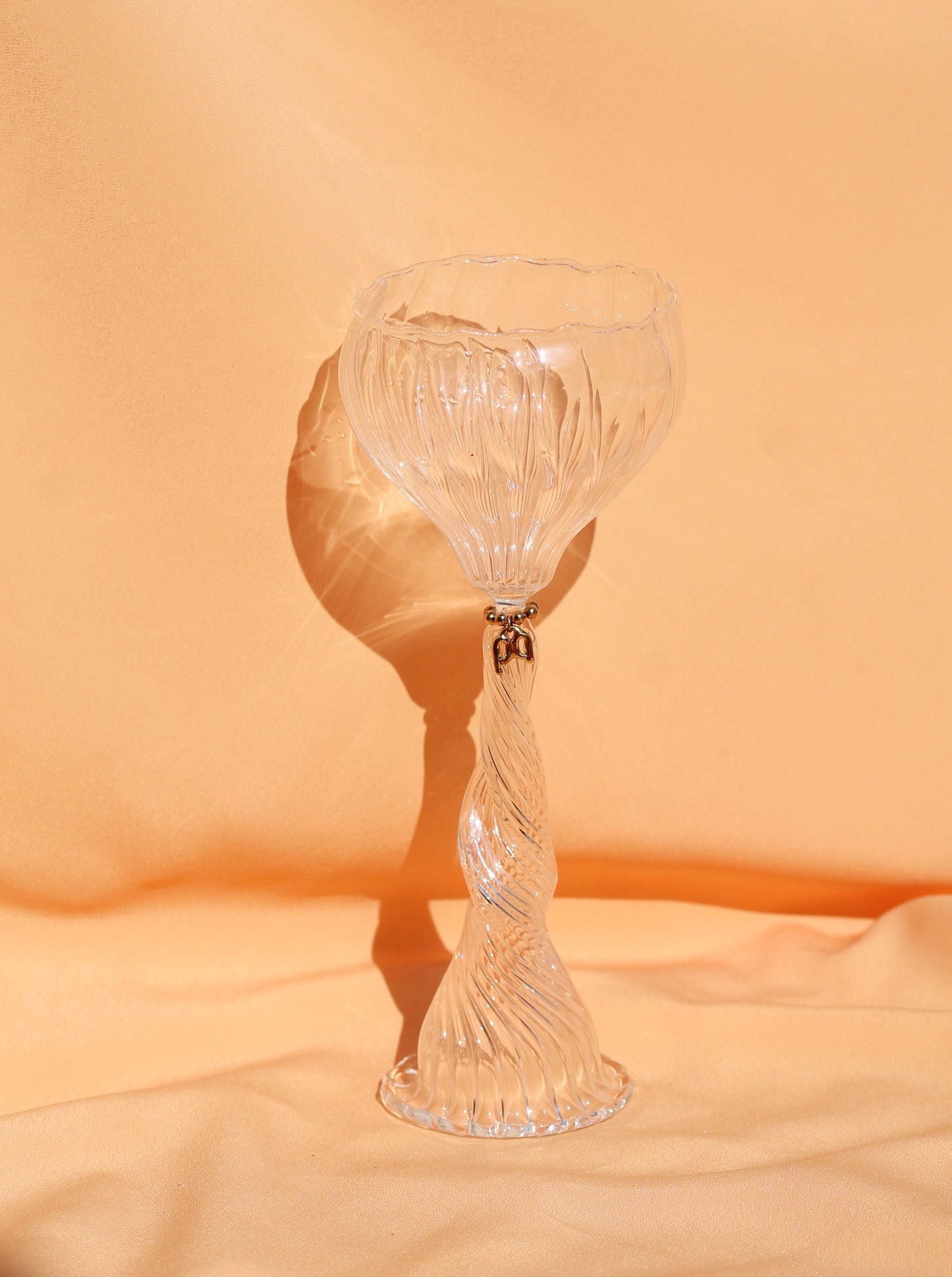 TWISTED BLOWN GLASS GOBLET