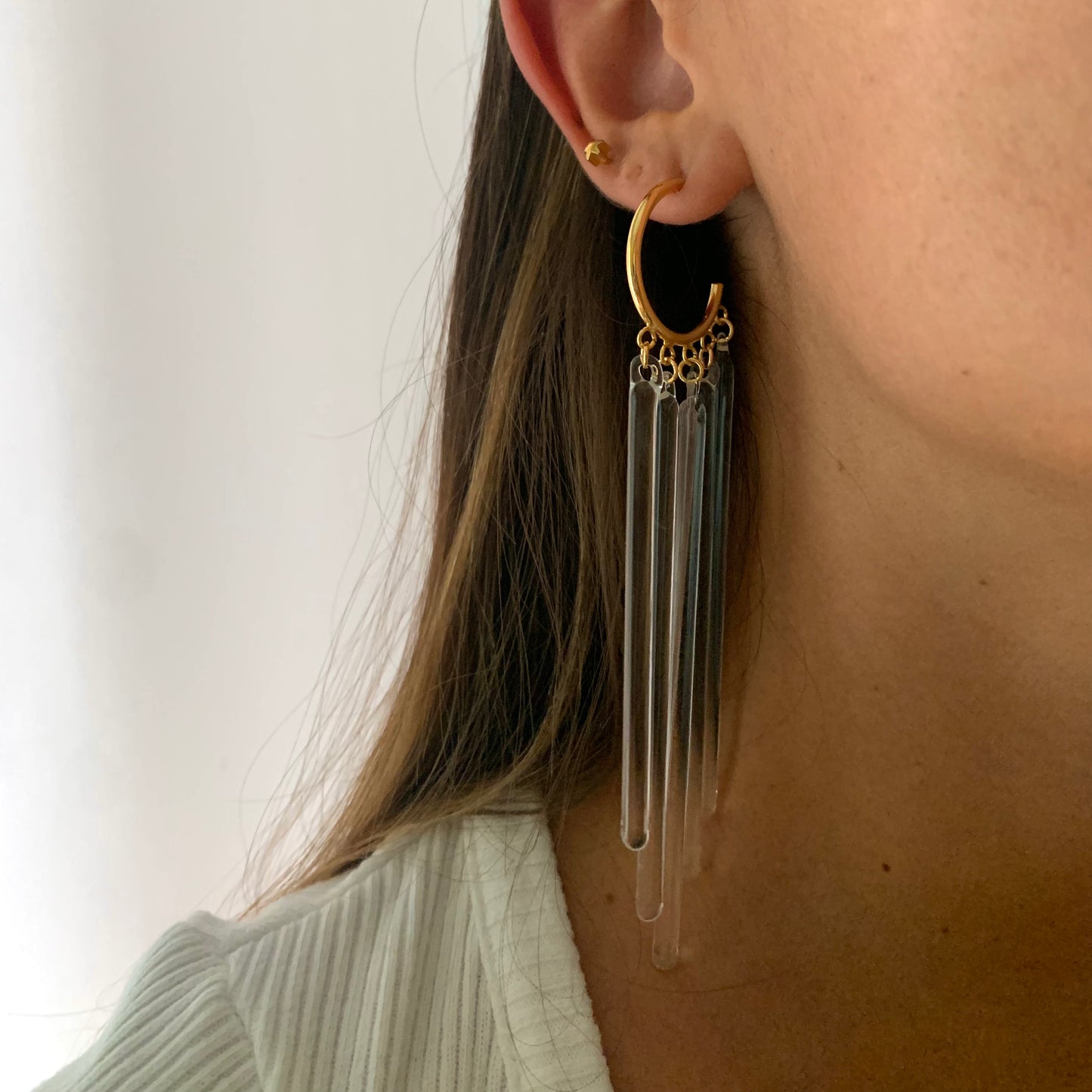 Glass Fringe Earrings
