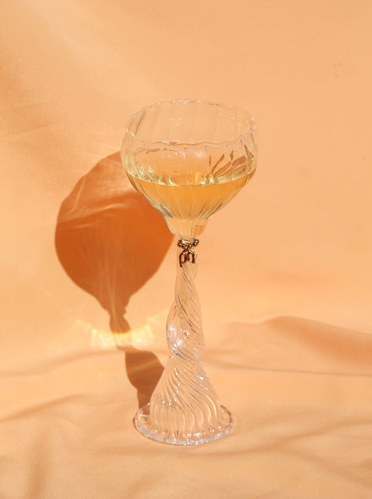 TWISTED BLOWN GLASS GOBLET